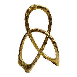 Vintage Mid Century Brass Brutalist Abstract Sculpture For Sale