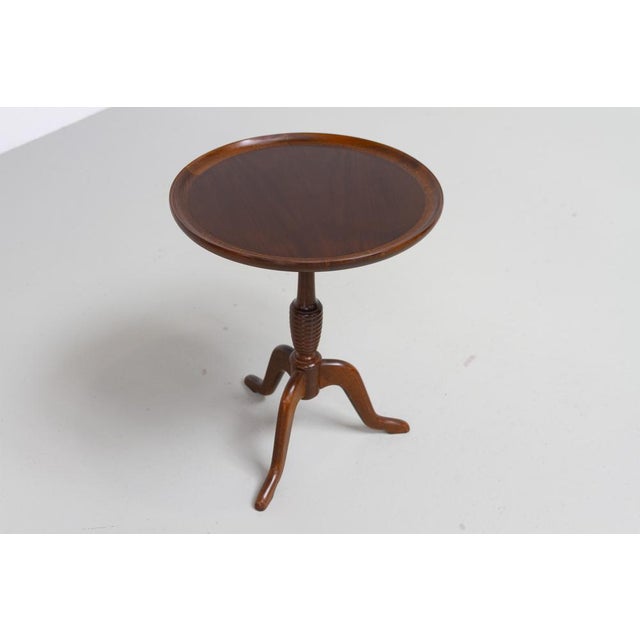 Round Danish Side Table in Oak and Walnut by Anton Kildeberg, 1960s For Sale - Image 13 of 17