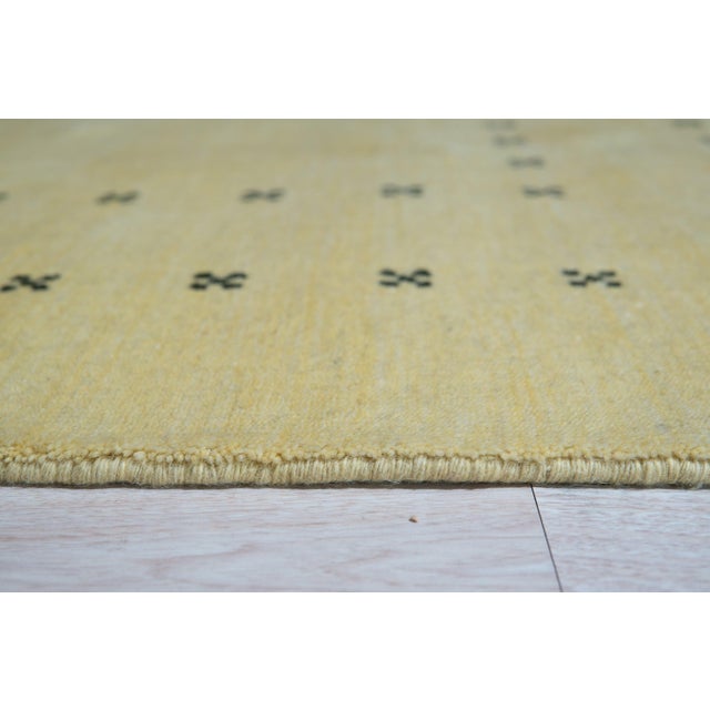 Contemporary 8x10 Yellow Solid Gabbeh Hand-Knotted Wool Rug For Sale - Image 3 of 3