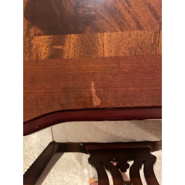 Late 20th Century Maitland-Smith Mahogany Dining Table With 8 Chairs (6 Chippendale + 2 Henredon Host Chairs) For Sale - Image 15 of 18