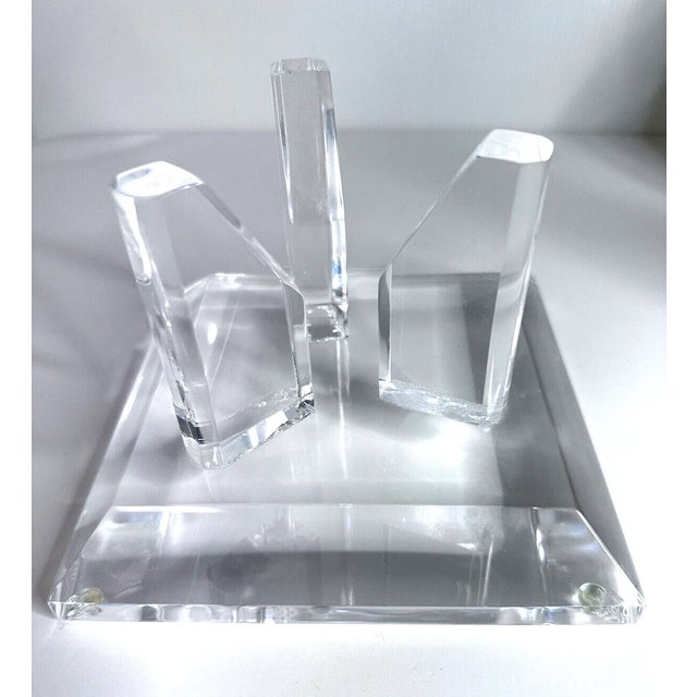 1980s Shlomi Haziza Style Large Lucite Prism Sculpture For Sale - Image 11 of 11