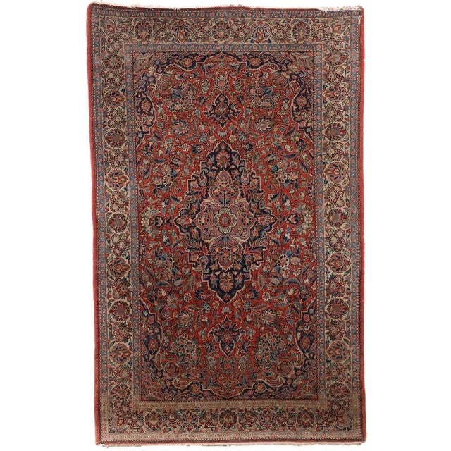 Maroon Asian Cotton & Wool Thin Knot Rug For Sale - Image 8 of 8