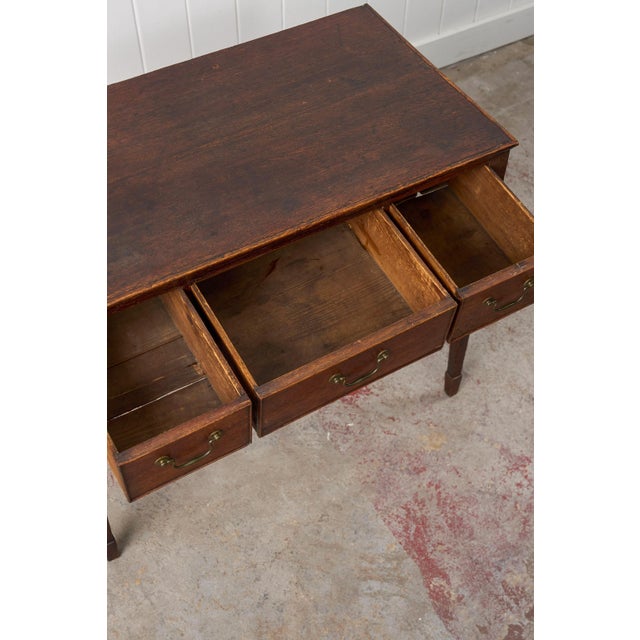 Early 19th Century Oak Three-Drawer Side Table For Sale - Image 10 of 13