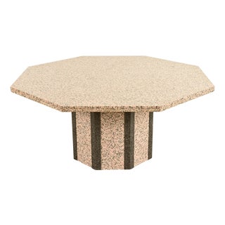 Modern Italian Granite and Marble Pedestal Dining Table in the Manner of Ello, Circa 1980s For Sale