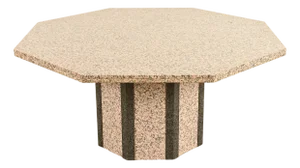 Modern Italian Granite and Marble Pedestal Dining Table in the Manner of Ello, Circa 1980s