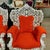 Rococo Style Throne Chair – Orange Velvet Upholstery With Silver Leaf Hand-Carved Frame For Sale - Image 4 of 6