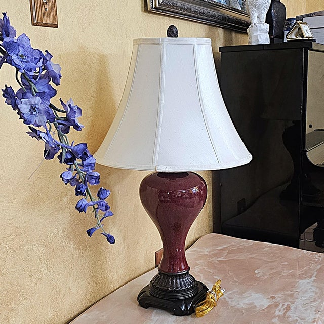 Vintage Bombay Company Oxblood Urn Table Lamp For Sale - Image 15 of 18