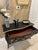Black Vintage European Hand-Painted Black & Gold Curved Commode – French Baroque Style For Sale - Image 8 of 10