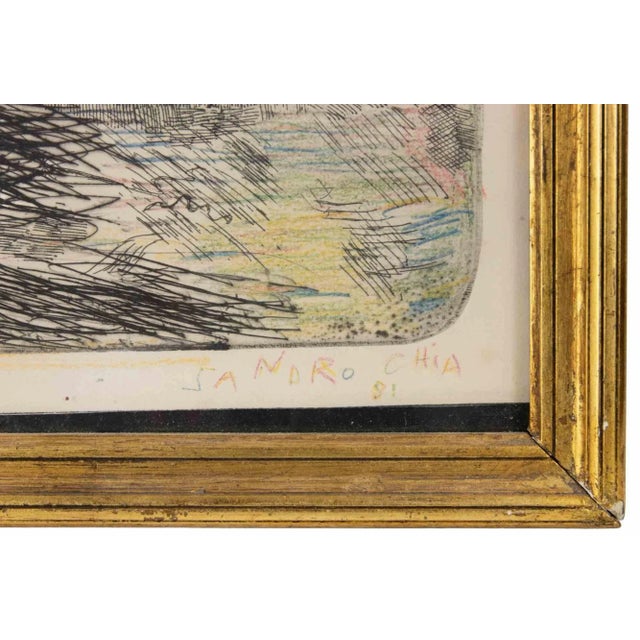 Monotype (etching and pastel) realized by Sandro Chia in 1981. Hand signed and dated in pastel lower right. Excellent...
