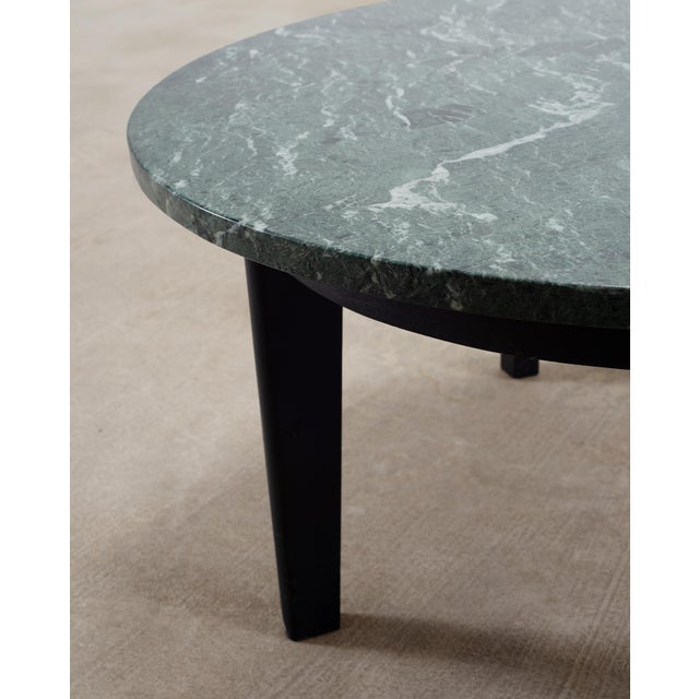 Dark Green Italian Verde Antico Marble Round Coffee or Cocktail Table For Sale - Image 8 of 18