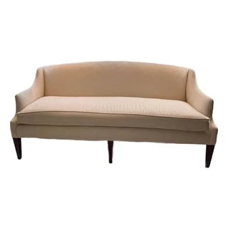 Upholstered Apartment Sofa With Ottoman & Designer Pillows For Sale