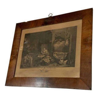 Antique 18th Century Framed Culinary Themed Engraving / Print, La Boudinière - Kitchen or Scullery Decor For Sale