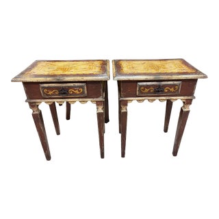 Italian Painted Nightstands - a Pair For Sale