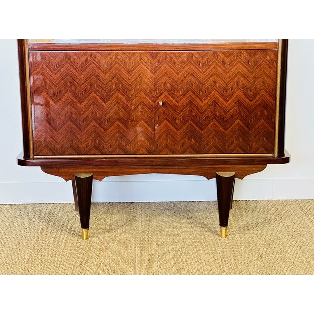 1950s Art Deco Macassar Display Cabinet, 1950s For Sale - Image 5 of 12