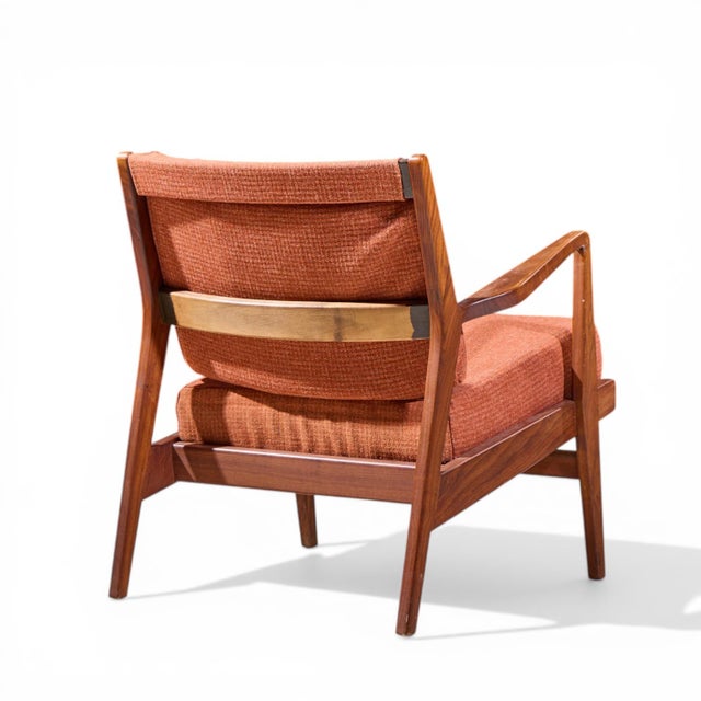 Jens Risom Mid Century Walnut Lounge Chairs - Pair For Sale - Image 10 of 13