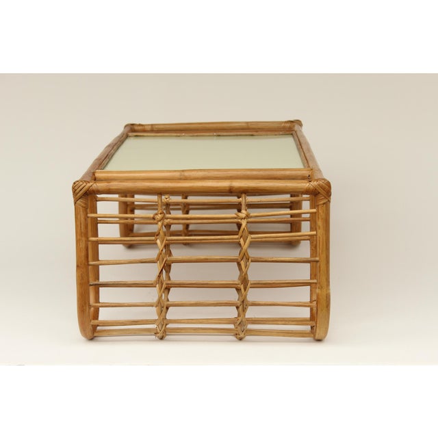 Wood Rattan Bedside Table, 1950s For Sale - Image 7 of 13
