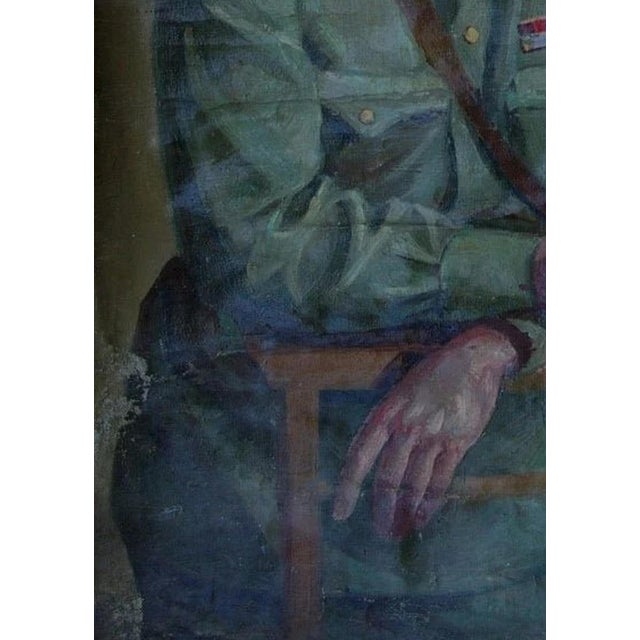1970s 1970s Soldier Portrait Painting, Soviet Socialist Realism Art, Ukrainian Artist 85-59 For Sale - Image 5 of 6