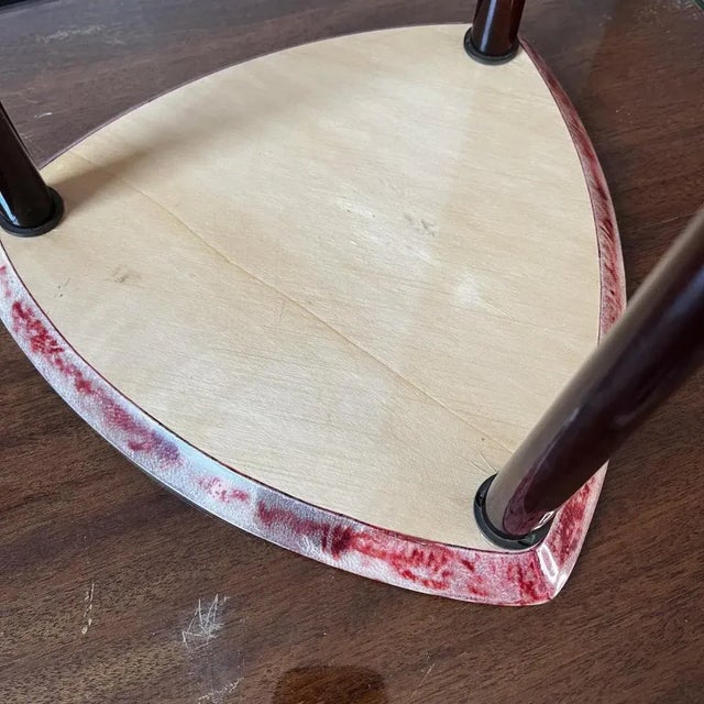 Coffee Table in Red Lacquered Goatskin Parchment by Aldo Tura, Italy, 1950s For Sale - Image 14 of 15