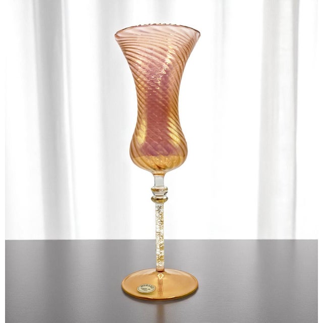 Murano Collectible Goblet in Blown Glass with Golden Reflections by Murano for Murano For Sale - Image 13 of 13