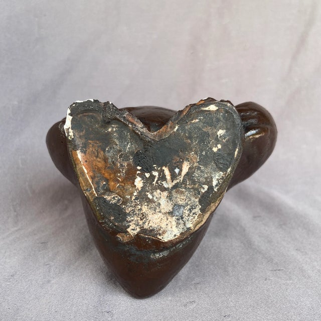 Brown Mid-Century Rustic Owl With Twins Figurine For Sale - Image 8 of 10