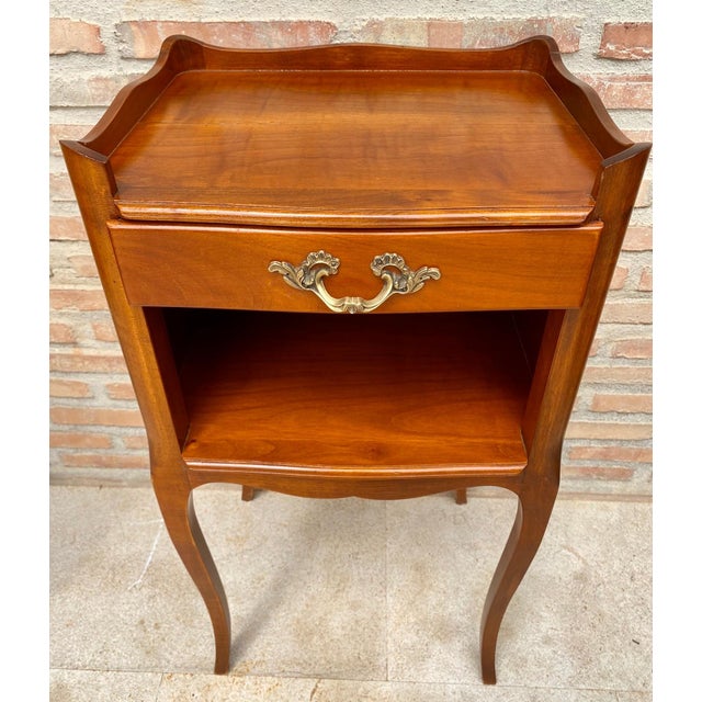French Cherry You and Me Nightstands with Drawers and Open Shelf, 1960s, Set of 2 For Sale - Image 13 of 18