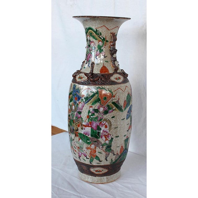 Large Canton Crackled Porcelain Baluster Vase, China, 19th Century For Sale - Image 3 of 18