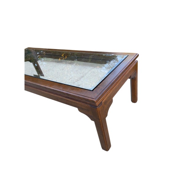 1980s Ethan Allen Vintage Canova Collection Coffee Table Campaign Style Solid Cherry For Sale - Image 5 of 16