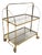 Mid-Century Modern Folding Bar Cart in Brass and Ribbed Acrylic Glass, 1960s For Sale