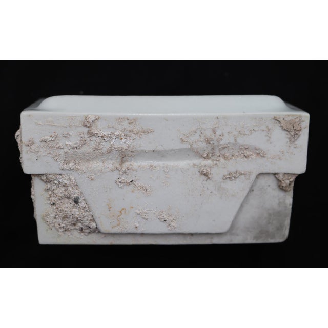 Vintage Recessed Rectangle White Ceramic Bathroom Soap Dish For Sale - Image 9 of 10
