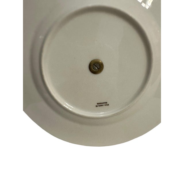 Gold Vintage Two-Tiered Serving Tray With 22k Gold Detailing For Sale - Image 8 of 10