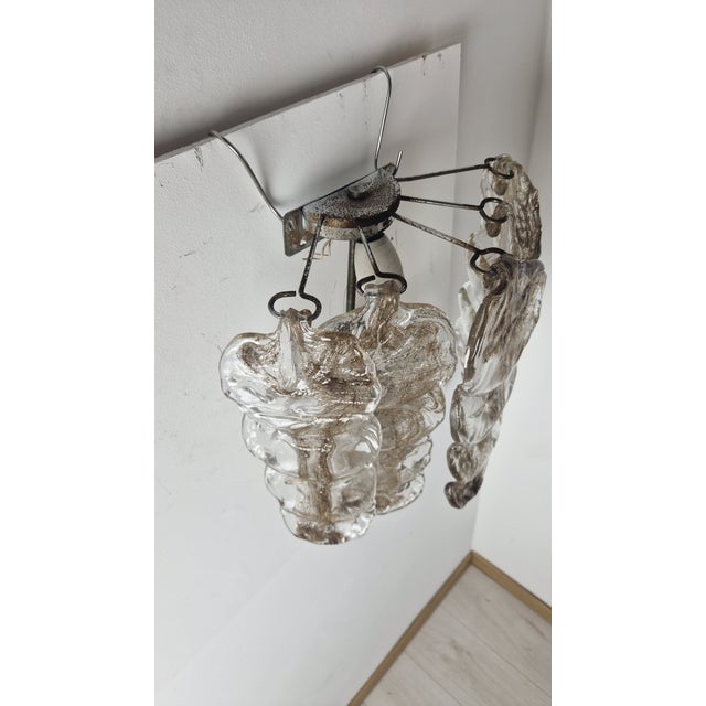 1960s Wall Lamp in Iron and Murano Glass from Manifattura Di Murano For Sale - Image 5 of 11
