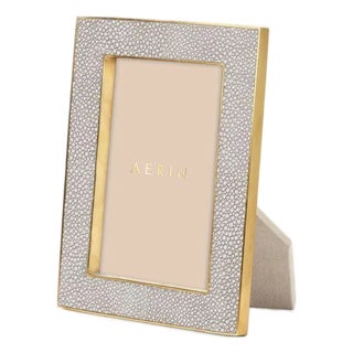 AERIN Classic Faux Shagreen Frame, Dove - 4" x 6" For Sale