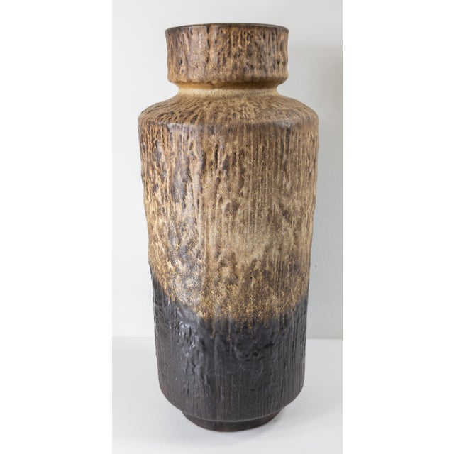 Mid-Century Modern Mid-Century Modern Brown Glazed Pottery Vase, Signed For Sale - Image 3 of 10