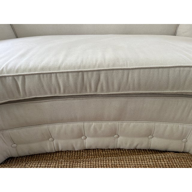 Mid 20th Century Vintage Reupholstered Tufted Kidney Sofa For Sale - Image 5 of 11