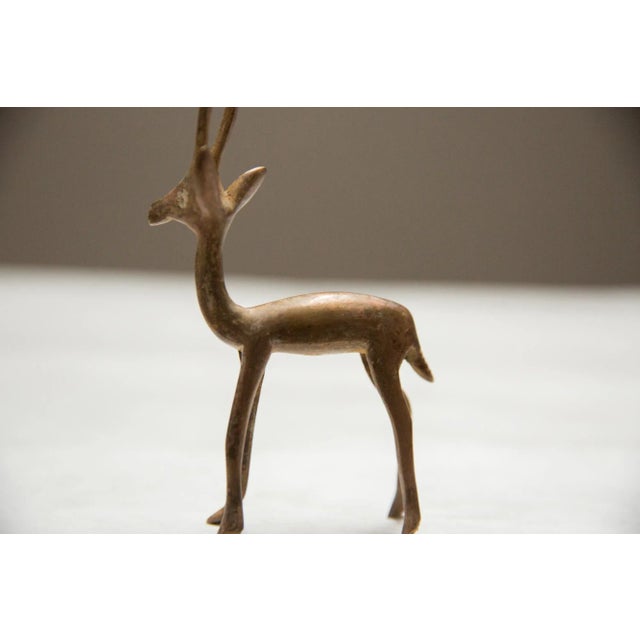 African Vintage African Copper Right Facing Gazelle For Sale - Image 3 of 6