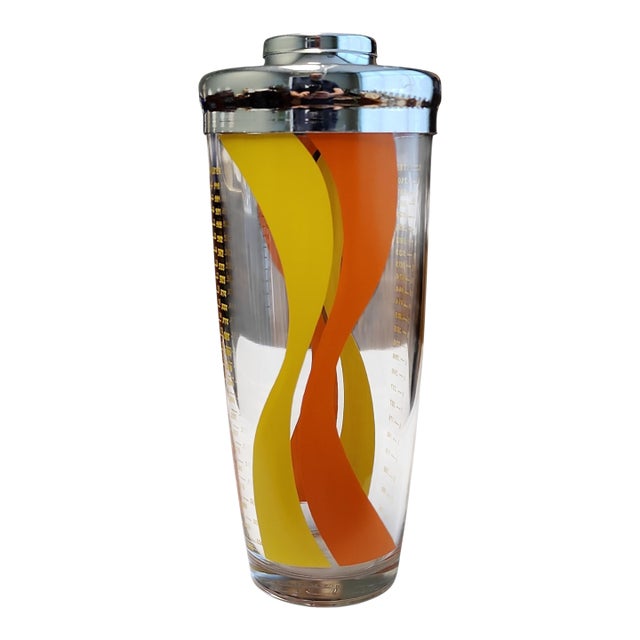 1970s Mid Century Modern Irvinware Striped Cocktail Shaker For Sale