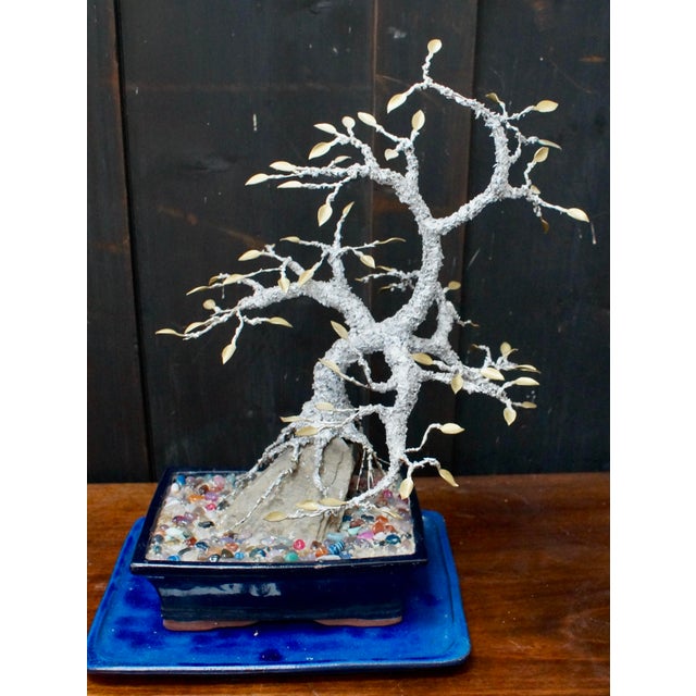 1970s Vintage Silver Solder Gemstone Bonsai Tree, 1970s For Sale - Image 5 of 11