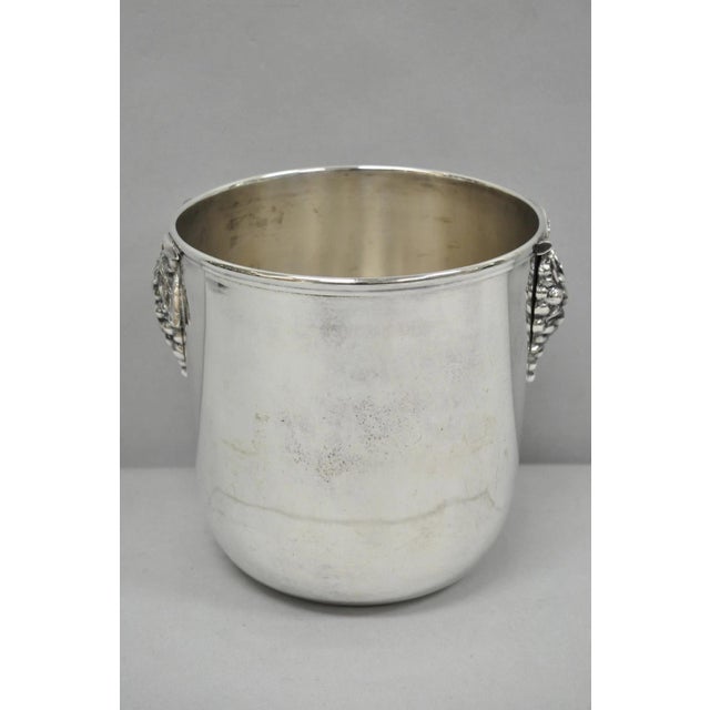 Vintage Mid Century Silver Plated Grapevine Cluster Champagne Chiller Ice Bucket For Sale - Image 12 of 12