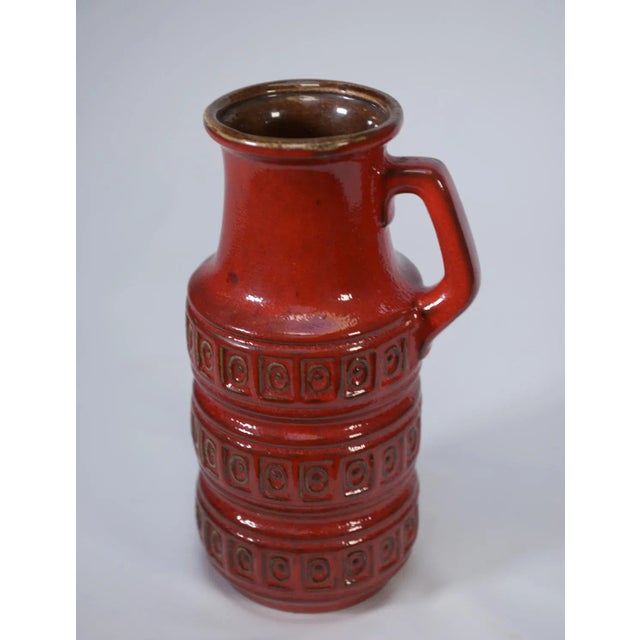 1960s Red Glazed Ceramic Vase, 1960s For Sale - Image 5 of 8