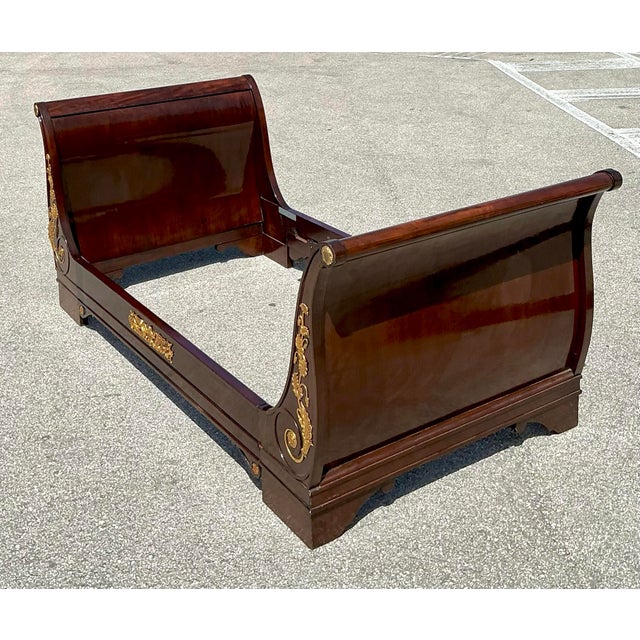 Vintage 19th Century French Empire Sleigh Daybed For Sale In West Palm - Image 6 of 12