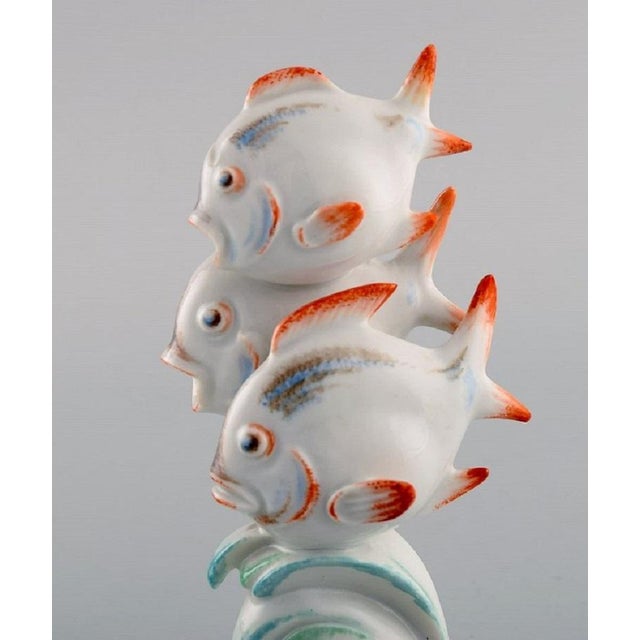 Art Deco Figure of Three Fish by Willi Münch-Khe for Meissen, 1930s For Sale - Image 4 of 7