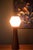 Mid-Century Modern Vintage Sculptural Scandinavian Walnut and Glass Accent Table Lamp For Sale - Image 3 of 15