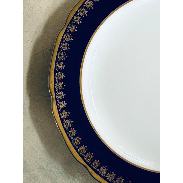 Vintage Noritake Kokura Ware Cobalt Blue and Gold Rim 7.5 Inch Dessert Plates – Hand Painted Japan - Set of Seven (7) For Sale - Image 10 of 10