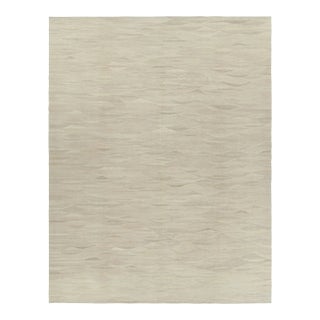 Rug & Kilim’s Oversized Flatweave Rug With Muted Patterns in Beige-Brown Striae For Sale