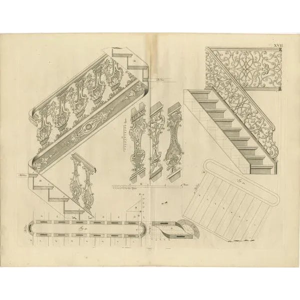 Title: "ornate baroque stairs: van der horst's design mastery" : these original antique engravings are from tieleman van...