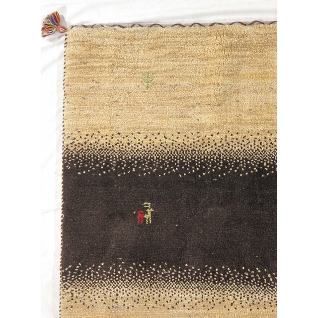 Vintage Hand-Knotted Persian Gabbeh Rug 5'4" X 8'0" For Sale - Image 4 of 5