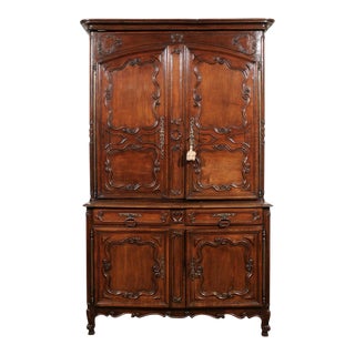 18th Century French Louis XV Cherry Buffet à Deux-Corps For Sale