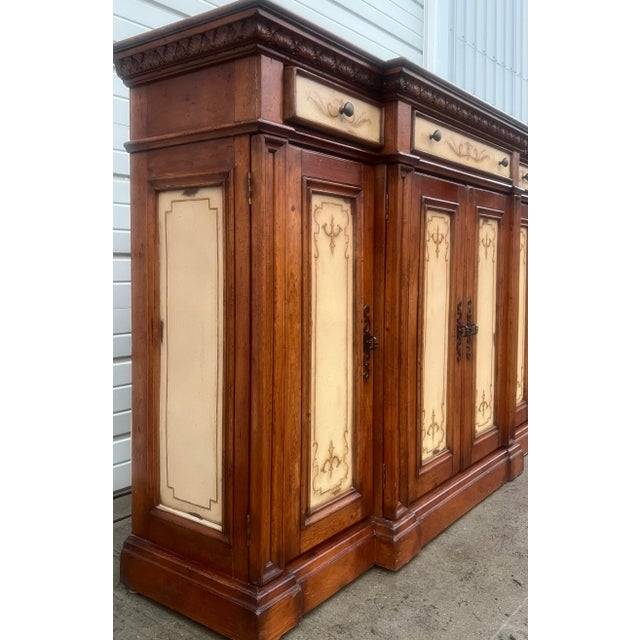 Brown Hooker Furniture Rustic European Tall Credenza Sideboard For Sale - Image 8 of 12