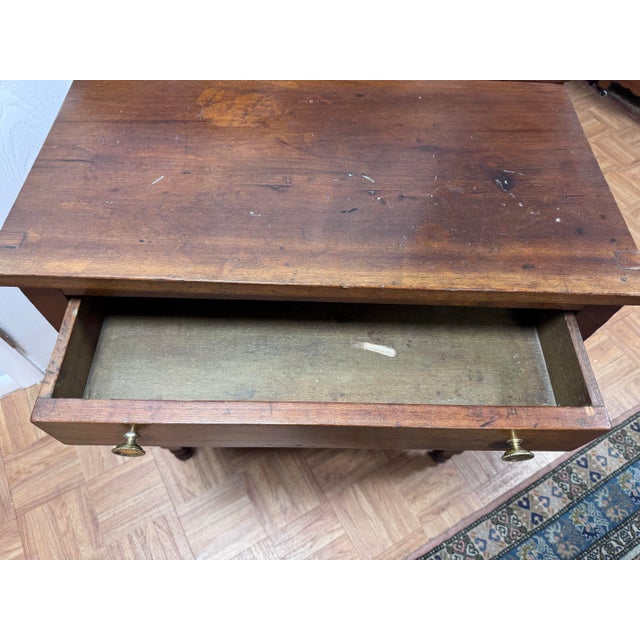 Wood Antique American Late Sheraton Cherry Washstand With Lower Shelf For Sale - Image 7 of 12