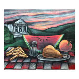1989 Watermelon Still Life Pastel